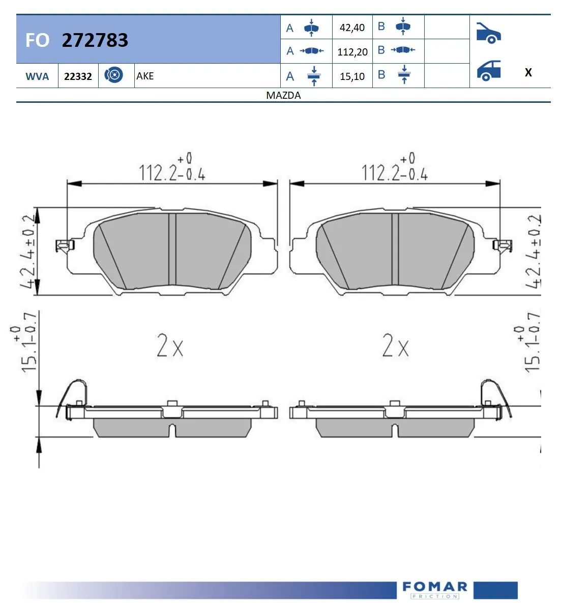 Brake Pad Set, disc brake